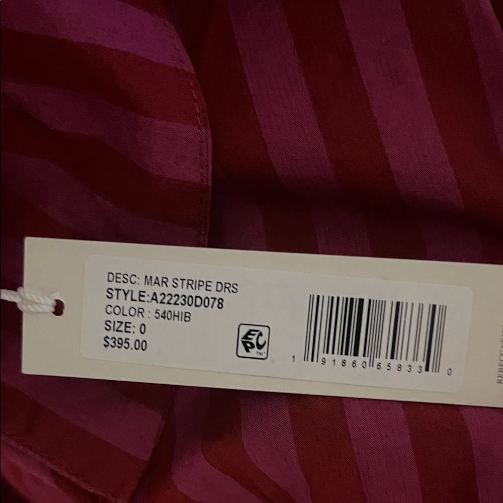 Rebecca Taylor Pink Striped Midi Dress - Picture 2 of 5